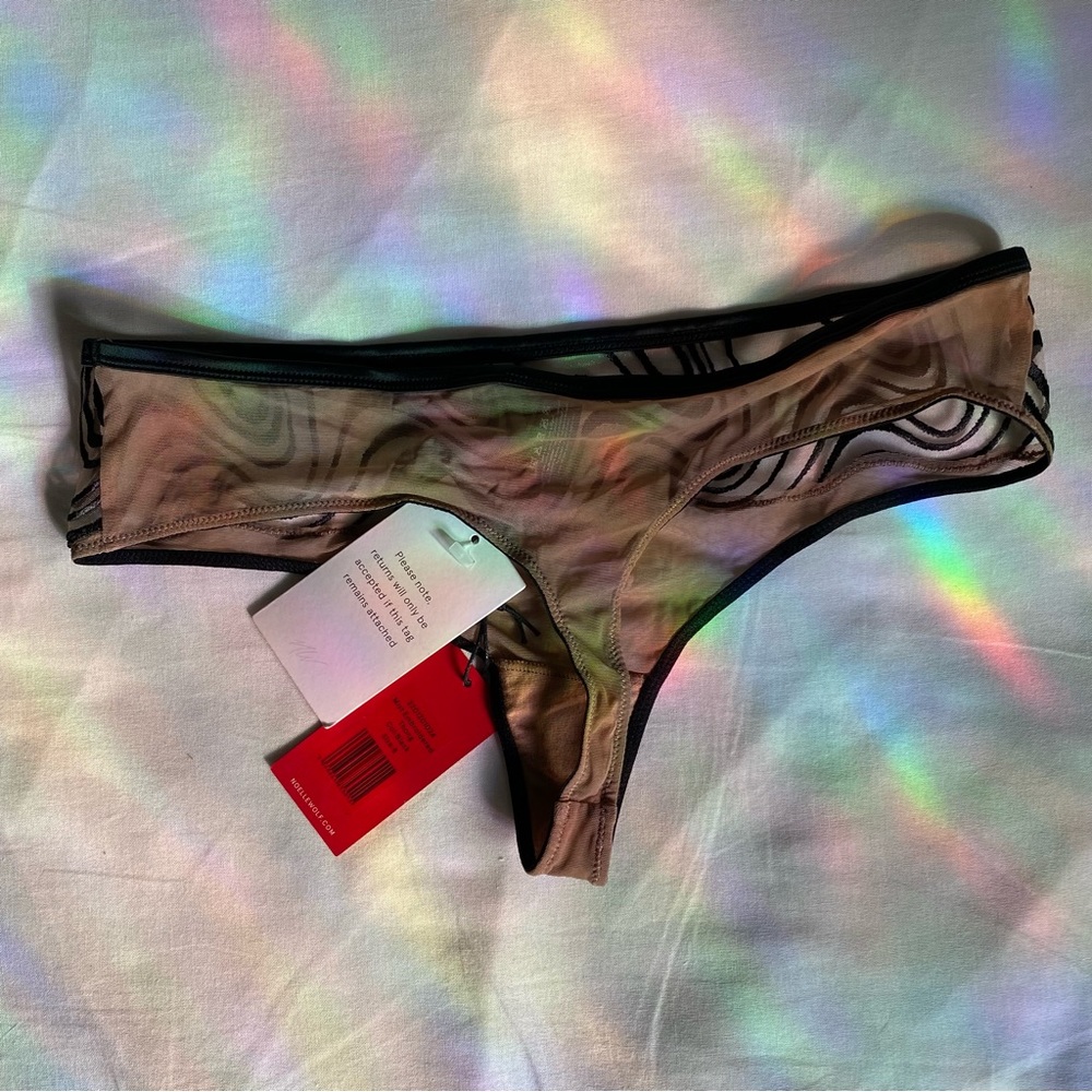 NWT Noelle Wolf. Mist embroider thong. Size Small - Picture 3 of 5